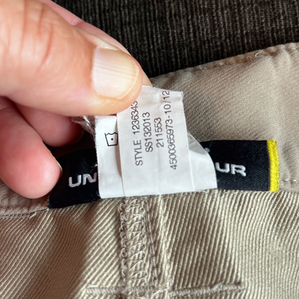 Under Armour Mens UA Leaderboard Golf Shorts Mid Rise Flat Front Tan Size 36 - Picture 11 of 13